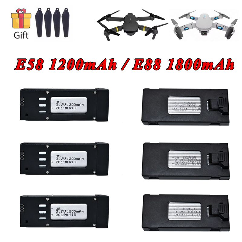 Eachine Drone E58 - 3.7V 1200mAh 1800mAh 리포 배터리 (E88